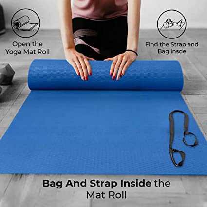 SLOVIC Yoga Mat for Women and Yoga Mat for Men, 6mm Thick Exercise Mat for  Home Workout | Soft and Durable EVA Material Gym Mats | Non-Slip Yoga Mats