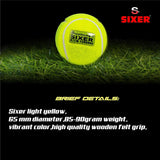 Sixer Cricket Tennis Ball  (Pack of 6, Light yellow)