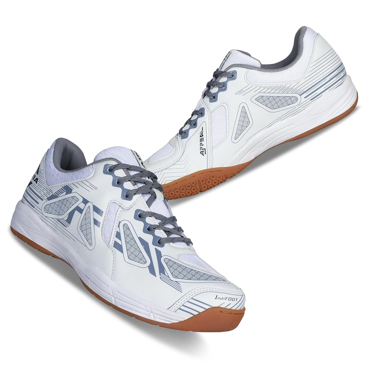 Nivia Appeal Non-Marking Badminton Sports Shoes white/grey