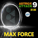 Buy YONEX Astrox Attack 9 Racket (G4, 4U PEARL WHITE) at reasonable price only on Sppartos.com.