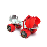 JJ Jonex Baby Deluxe Red Adjustable Quad Roller Skates For Kids (3-7 Year)