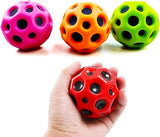 Super Bouncy Rubber Moon Ball Toy for Kids and Adults with Craters - High Bounce, Textured Grip, Perfect for Playtime Fun - Soft Foam Ball (Pack of 1) Multicolor.