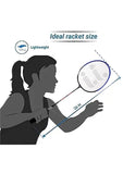 JJ Jonex Ayush Aluminum Badminton Set 2 Rackets Light Weight with Full Cover (MYC) - Multicolour