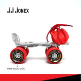 JJ Jonex Baby Deluxe Red Adjustable Quad Roller Skates For Kids (3-7 Year)