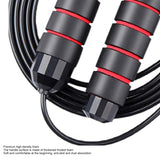 Steel Wire Jump Rope, Portable Comfortable Foam Handle Fitness Skipping Rope for Outdoor (Black Red)