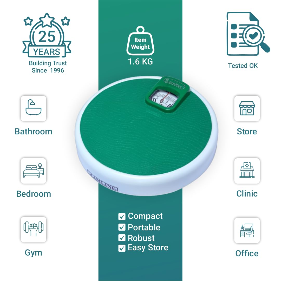 Suvarna SlimLine Body Weight Machine - Mechanical Round Weighing Scale ...