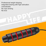 Steel Wire Jump Rope, Portable Comfortable Foam Handle Fitness Skipping Rope for Outdoor (Black Red)