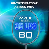 Yonex Astrox Attack 10DG Ultra Strong | Made with Japanese Graphite | Strung Badminton Racquet with Full Cover (80 Grams - 32 Lbs, Legion Blue)