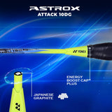 Yonex Astrox Attack 10DG Ultra Strong | Made with Japanese Graphite | Strung Badminton Racquet with Full Cover (80 Grams - 35 Lbs, Safety Yellow)