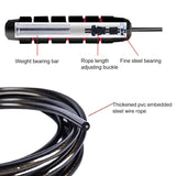 Steel Wire Jump Rope, Portable Comfortable Foam Handle Fitness Skipping Rope for Outdoor (Black Red)