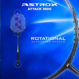 Yonex Astrox Attack 10DG Ultra Strong | Made with Japanese Graphite | Strung Badminton Racquet with Full Cover (80 Grams - 35 Lbs, Safety Yellow)