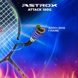 Yonex Astrox Attack 10DG Ultra Strong| Made with Japanese Graphite | Strung Badminton Racquet with Full Cover (80 Grams - 32 Lbs, Black)