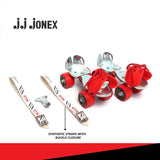 JJ Jonex Baby Deluxe Red Adjustable Quad Roller Skates For Kids (3-7 Year)
