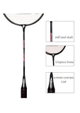 JJ Jonex Ayush Aluminum Badminton Set 2 Rackets Light Weight with Full Cover (MYC) - Multicolour