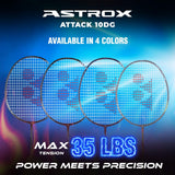 Yonex Astrox Attack 10DG Ultra Strong | Made with Japanese Graphite | Strung Badminton Racquet with Full Cover (80 Grams - 32 Lbs, Legion Blue)