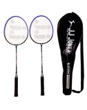 JJ Jonex Ayush Aluminum Badminton Set 2 Rackets Light Weight with Full Cover (MYC) - Multicolour