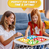 CLAPJOY 2-in-1 Wooden Ludo and Snake & Ladders, Board Game - Premium Travel-Friendly Game Set - Durable Wooden Board with Professionaly Crafted| Ideal for Parties, Fun, and Family Game Nights