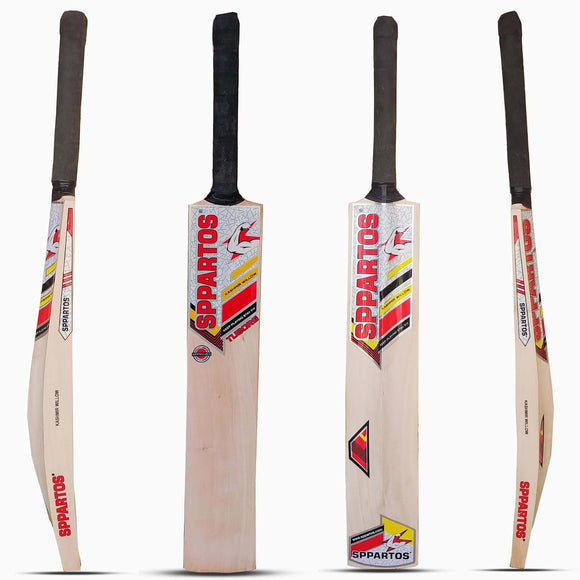 Sppartos New Tuborg Youth Size Kashmir Willow Cricket Bat, Elevate Your Performance, Ideal for Players of All Skill Levels (Red)