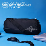 Nivia Basic Polyester Duffle Bag for Men & Women, Side Mesh Pocket, Workout & Training Bag, Suitable for Gym, Fitness, Sports & Travel with Adjustable Shoulder Strap (Black)