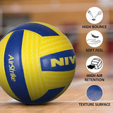 Nivia AIRSTRIKE PU Volleyball (Size: 4, Color : Yellow and Blue)