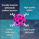 Super Bouncy Rubber Moon Ball Toy for Kids and Adults with Craters - High Bounce, Textured Grip, Perfect for Playtime Fun - Soft Foam Ball (Pack of 1) Multicolor.
