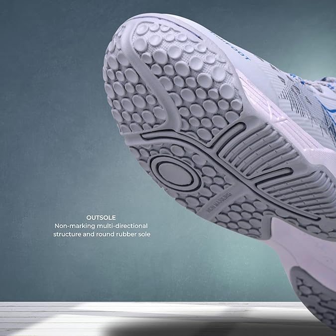 Nivia HY-Court Nonmarking Sole Badminton Shoes (White/Grey)