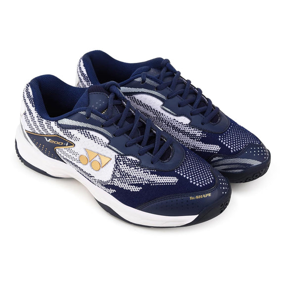 YONEX V200-i Badminton Shoes (INDIGO MARINE WHITE)| Made in India | Ideal for Badminton,Squash,Table Tennis,Volleyball | Non-Marking Sole | TRU Cushion | Ergo Shape | Hexagrip