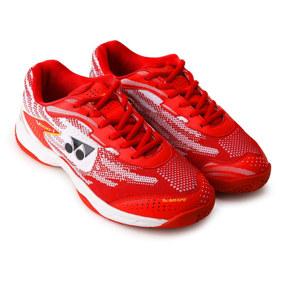 YONEX V200-i Badminton Shoes (RUBY RED MEDALLION GOLD)| Made in India | Ideal for Badminton,Squash,Table Tennis,Volleyball | Non-Marking Sole | TRU Cushion | Ergo Shape | Hexagrip
