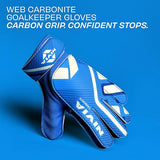 Nivia Carbonite Web Football Goalkeeper Gloves for Men & Women, All Weather Durable Grippy Latex Palm with PVC Backhand & Secure PVC Strap
