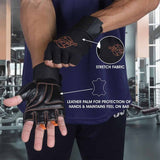 Nivia Leather Gym Weight Lifting Gloves with Elastic Wrist Wrap