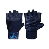 Live Weight Lifting Gloves with 12" Wrist Wrap Support for Workout, Gym, Sports.