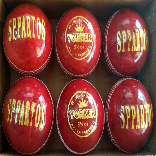 Sppartos Yorker Cricket Leather Ball 2pc at valuable price