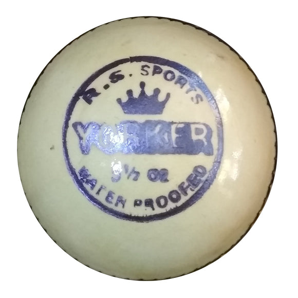 NN Sports Yorker Cricket Leather Ball white 2pc