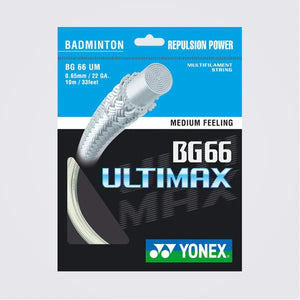 Yonex Badminton String BG 66 Ultimax | White | Gauge 0.65mm | Quick Repulsion