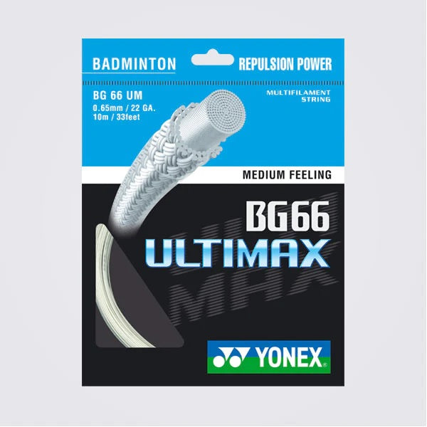Yonex Badminton String BG 66 Ultimax | White | Gauge 0.65mm