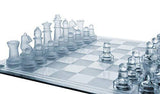 Glass Chess Board Game Set with Frosted Clear pcs