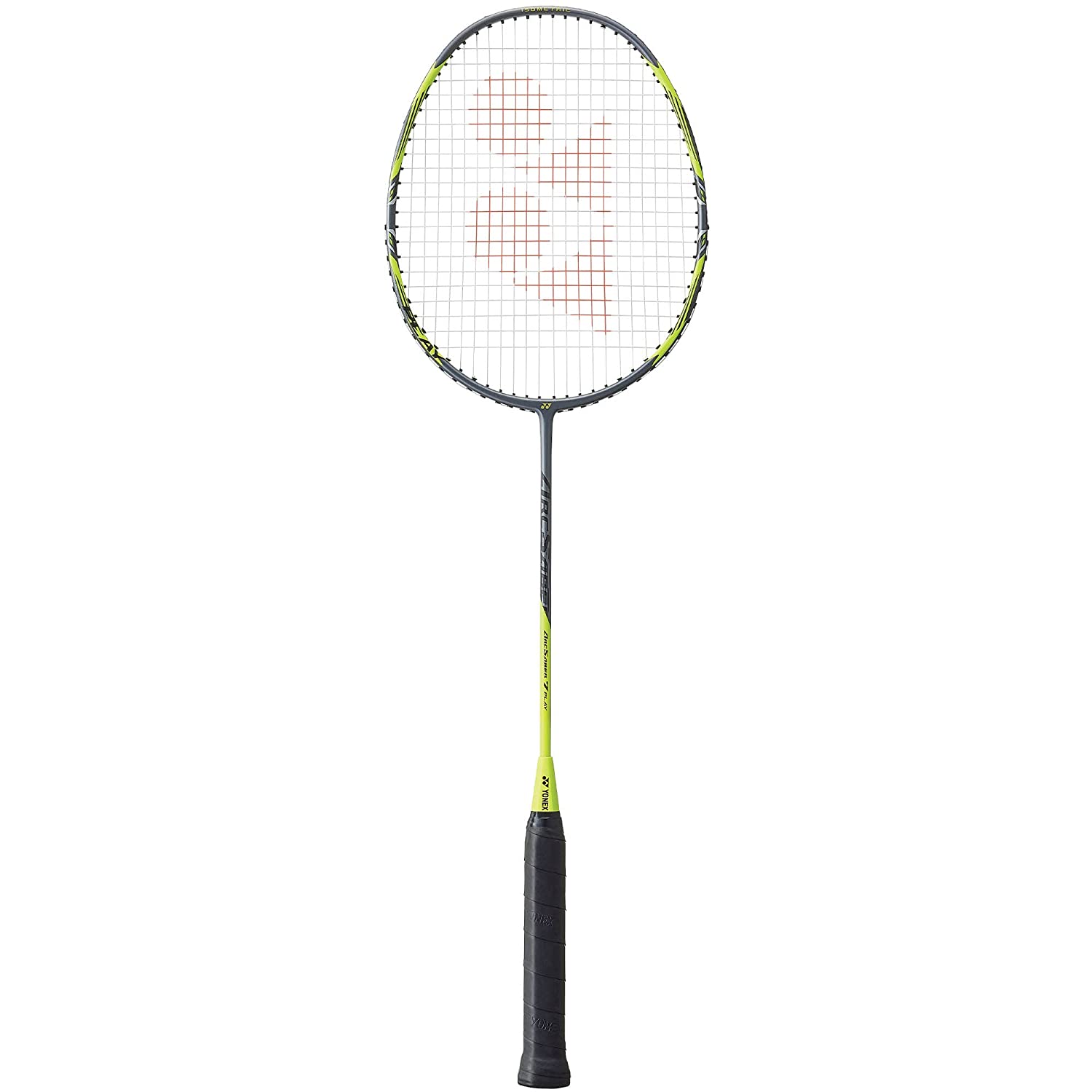 YONEX Arcsaber 7 Play Strung Graphite Badminton Racket with Full Cover (Grey / Yellow) sppartos