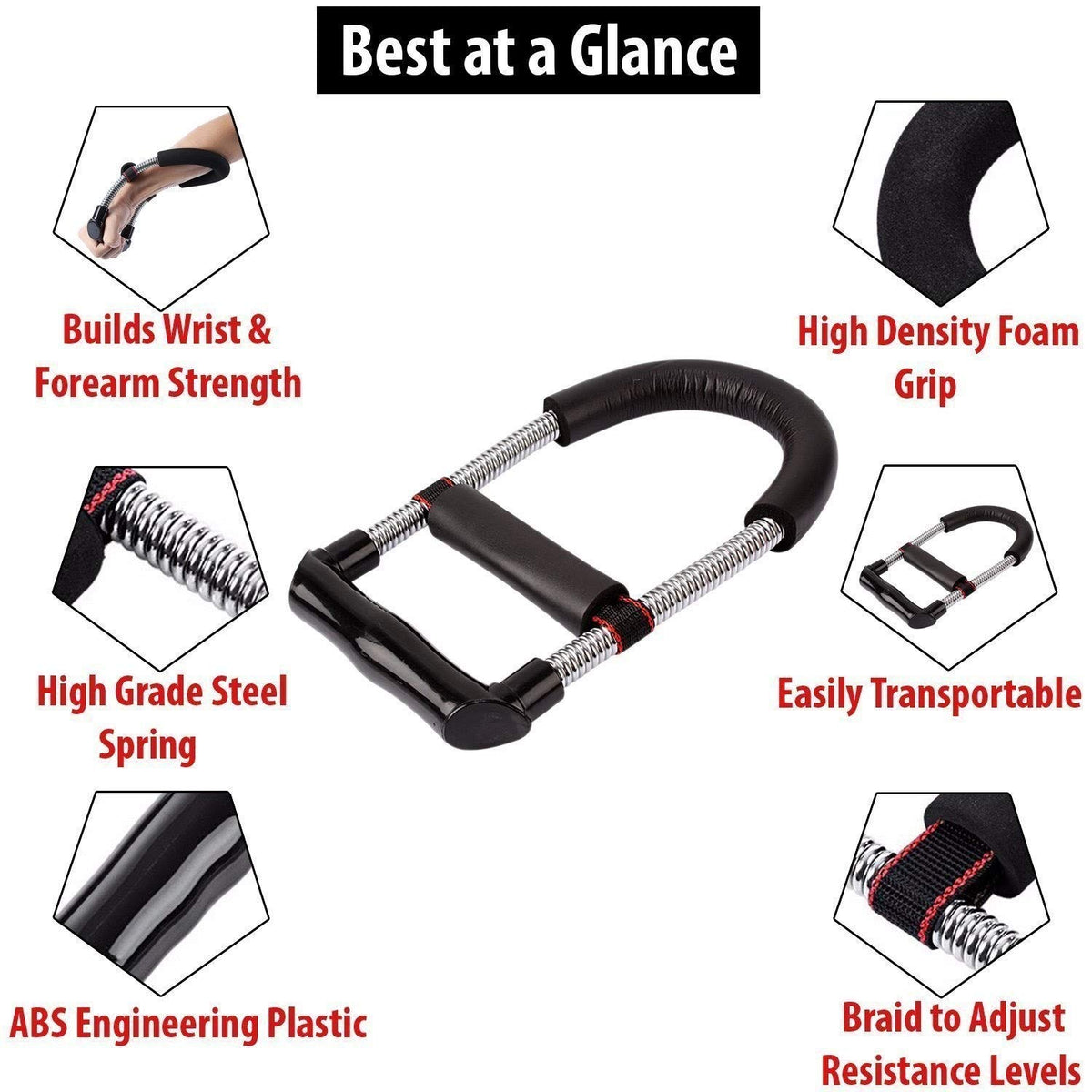 Adjustable Forearm Strengthener Wrist Exerciser Equipment for Upper Arm ...