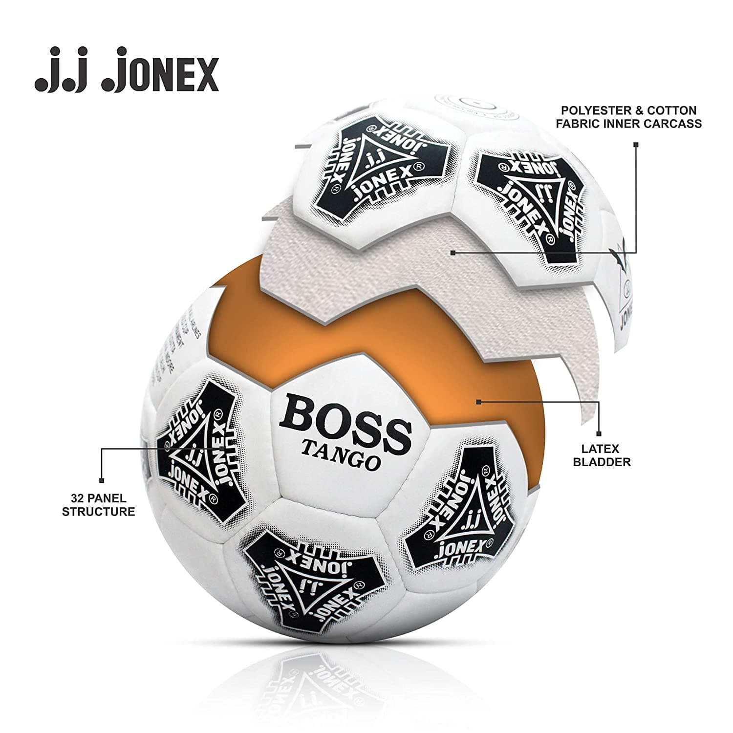 Jonex Boss Tango Football (Tango White) Hand Stitched sppartos