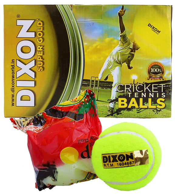 Dixon Super Gold Light Cricket Tennis Balls to Play Indoor/Outdoor  available at lowest price online