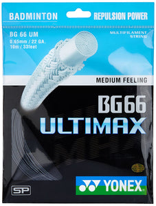Yonex BG 66 ULTIMAX Badminton Strings, 0.65mm (Black)