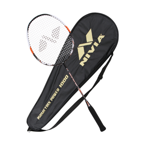 Nivia Isometrix Power 1000 Badminton Racket, G3 (Black, White & Orange)