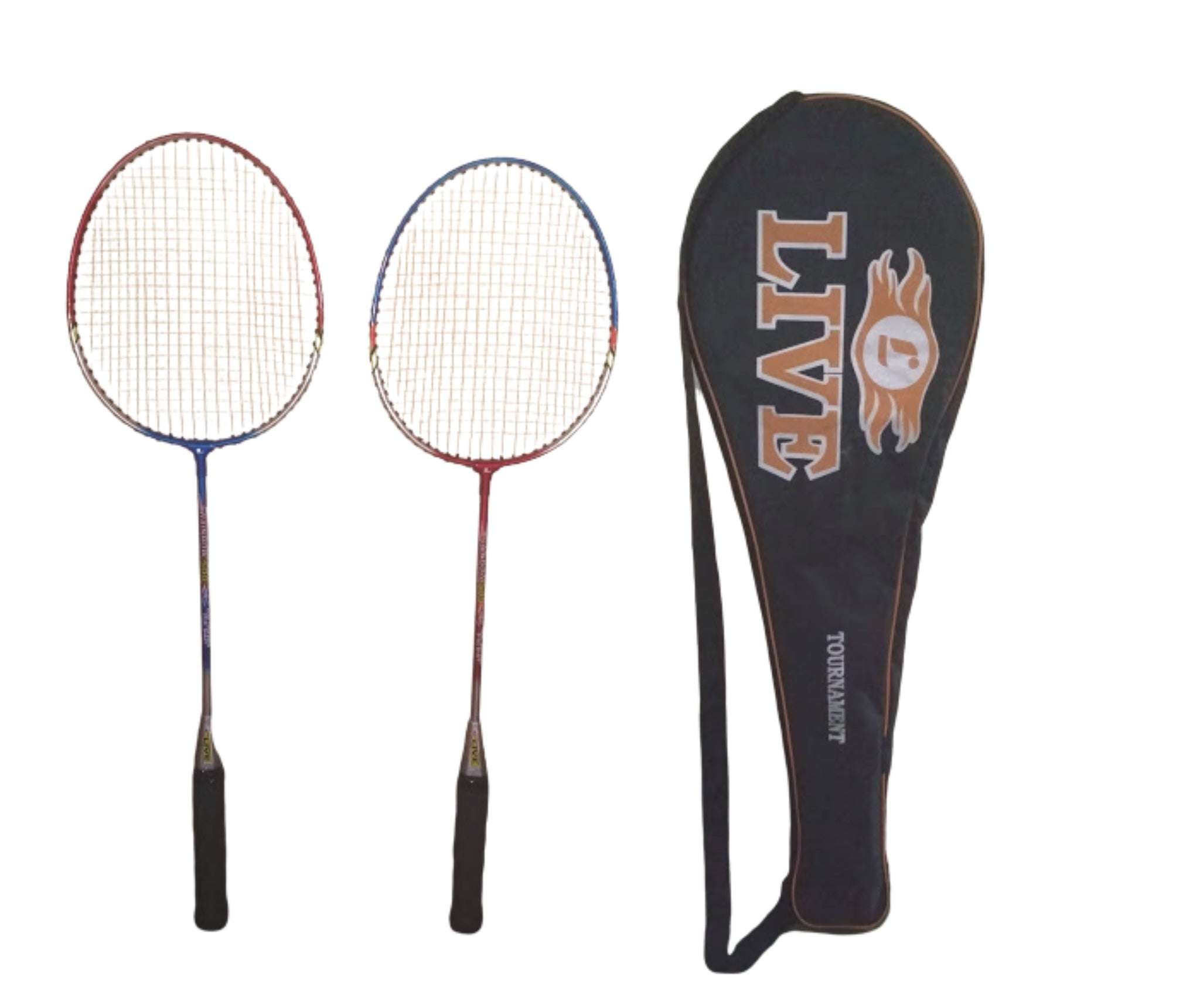 Live Steel Shaft Badminton Racket pair (Pack of 2) sppartos