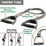 Dual Soft Toning and resistance tube For Home gym Exercisers Pull Rope Elastic Resistance Bands (Double)